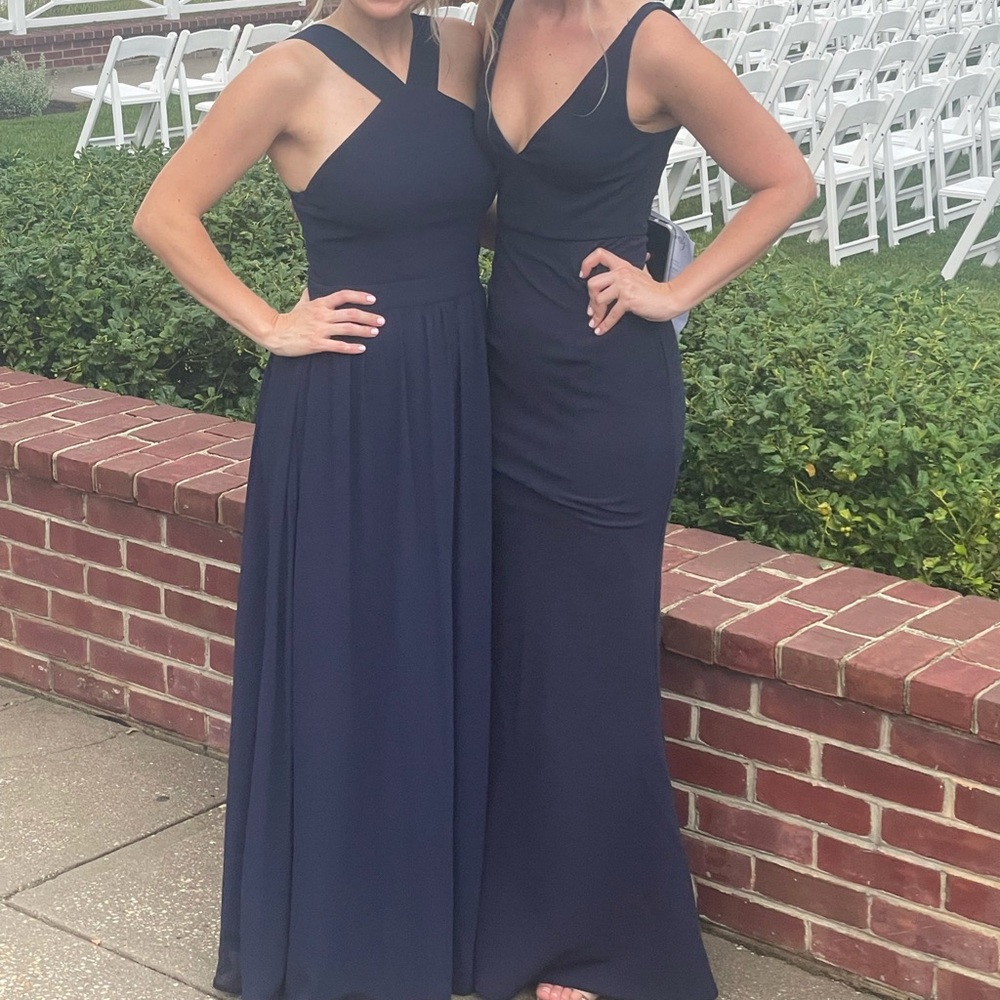 Lulu’s Air of Romance Navy Blue Halter Dress